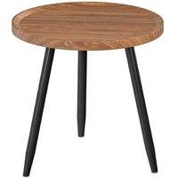 Round Coffee Table - Chestnut Finish, Steel Frame, Easy-Clean, Contemporary Living Room Centrepiece