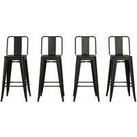 Elevate Your Space with Industrial Metal Frame High Chair Bar Stools Set of 4