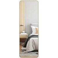 Full Length Mirror with Rounded Corners and Stylish Gold Finish