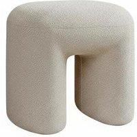 Modern Teddy Bear Fur Upholstered Ottoman