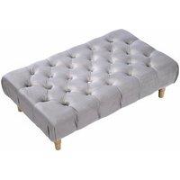 Vintage Button-tufted Rectangular Velvet Footstool