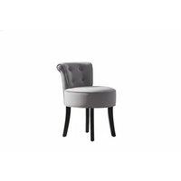 Velvet Vanity Stool with Thick Plush Cushion and Backrest