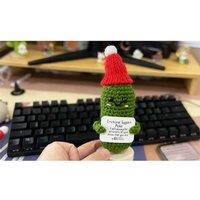 Knitted Positive Doll Pocket Emotional Support Plush Toy - Ages 3+, Portable, Multicolour, Imaginative Play