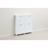 Modern Flip Down Wood Shoe Cabinet with 4 Drawers