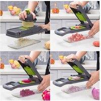 14-in-1 Stainless Steel Vegetable Chopper & Slicer - Multi-Function Kitchen Gadget