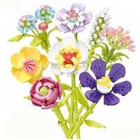 Mini Bricks Flower Bouquet STEM Building Set - Creative DIY Toy for Kids & Adults (Ages 6+)