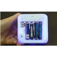 Battery Powered RGB Alarm Clock - Multicolour Plastic, 8cm Cube, Modern Kpop Decor