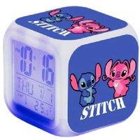 Stitch- RGB LED Alarm Clock - Multifunctional Table Decor, Compact 8cm Cube