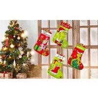 4-Pack Grinch- Christmas Stockings - Large Polyester Festive Mantel Decorations