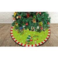 48-Inch Grinch- Luxury Christmas Tree Skirt - Festive Polyester, Classic Circular Design