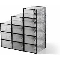 12-Pack Stackable Clear Shoe Storage Boxes