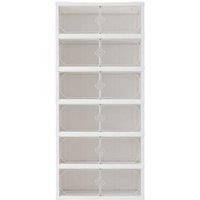 6-Tier Foldable Shoe Storage Cabinet with Clear Doors and Double-Row Design