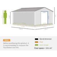 1311ft Metal Storage Shed - Weatherproof, Lockable, Large Capacity - Light Grey