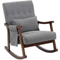 Wood Frame Rocking Accent Chair - Padded Fabric, Ergonomic, 120kg Capacity