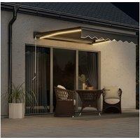 2 x 2.5m Electric Retractable Awning with LED Light Strips - Aluminium Frame, Weather-Resistant, Modern Grey