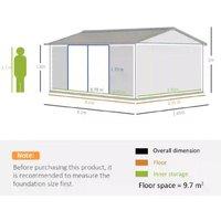 14x8ft Metal Storage Shed - Lockable, Weatherproof, Large Capacity
