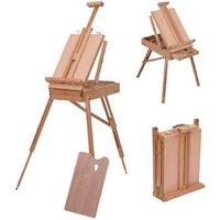 Wooden Art Easel Tripod Stand - Adjustable Beech Wood, Portable Home Studio Decor