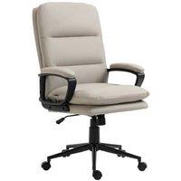 Light Grey Faux Leather Ergonomic Office Chair - Adjustable Height, Swivel, High Back