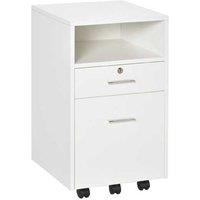 Lockable Wooden Filing Cabinet - Adjustable Partition, 2 Drawers, Minimalist Office Storage