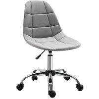 Ergonomic Velvet Armless Desk Chair - Adjustable Height, Swivel, Grey - Home Office Seating