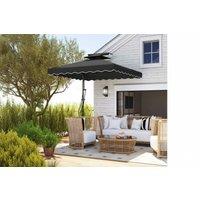 2.5m Black Cantilever Parasol - Metal Frame, Weather-Resistant, Modern Offset Design