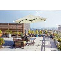 2.5m Grey Cantilever Garden Parasol - 360 Rotating, Powder-Coated Steel, Modern Outdoor Umbrella