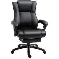 Ergonomic High Back Executive Office Chair - Faux Leather, Reclining, Footrest, 120kg Capacity, Nordic Style - Black
