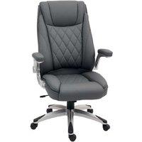 Faux Leather Ergonomic Executive Swivel Office Chair - Adjustable Height, High Back, 135kg Capacity, Dark Grey