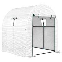 180 x 180cm Walk-In Polytunnel Storage Greenhouse - Durable Steel Frame, Weatherproof PVC Cover, Spacious Garden Shed