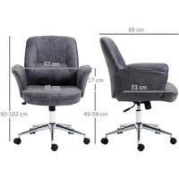 Ergonomic Faux Microfibre Leather Office Chair - Adjustable Executive Swivel, Retro Style