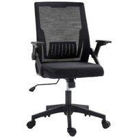 Ergonomic Mesh Office Chair with Lumbar Support - Adjustable Height, Flip-Up Arms, Black