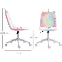 Unicorn Ergonomic Office Chair - Mid-Back Swivel, Adjustable Height, Plush Rainbow Design