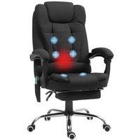 Heated Ergonomic Executive Office Chair - 6-Point Vibration Massage, Adjustable Height, Black Linen