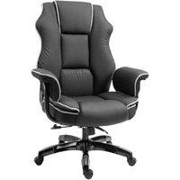 Ergonomic PU Leather Recliner Office Chair - Adjustable High-Back, 120kg Capacity, Black