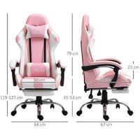 Ergonomic Faux Leather Reclining Gaming Chair - Adjustable Height, Lumbar & Headrest Support - 2 Colour Options