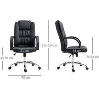 Ergonomic High Back Executive Office Chair - Black PU Leather, Adjustable Height, Swivel