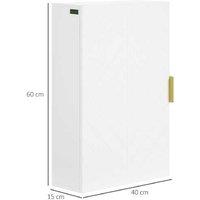 White MDF Wall Cabinet - Over Toilet Storage - Adjustable Shelves - Modern Bathroom Organiser