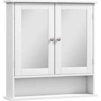 White Bathroom Wall Storage Cabinet with Mirror - Modern, Water-Resistant, Space-Saving