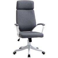 Ergonomic High Back Swivel Office Chair - Adjustable Height, Lumbar Support, Grey Fabric
