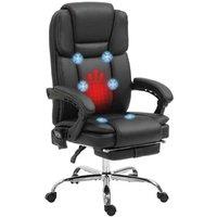 Ergonomic Faux Leather Six-Point Vibrating Massage Office Chair - Adjustable Recliner, Black