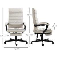High-Back Ergonomic Linen Office Chair - Swivel, Reclining, Adjustable Height