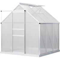 190 x 190cm Walk-In Polycarbonate Greenhouse Storage Shed - Weatherproof, Aluminium Frame
