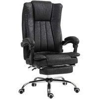 Ergonomic Microfibre Reclining Office Chair with Adjustable Height, Armrests & Footrest