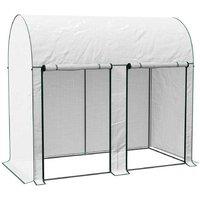 200 x 100cm Walk-In PVC Greenhouse Storage Shed - Weatherproof, Easy Access, White
