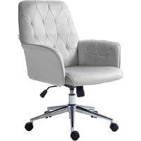 Light Grey Linen Ergonomic Office Chair - Swivel, Adjustable Height, Velvet Upholstery
