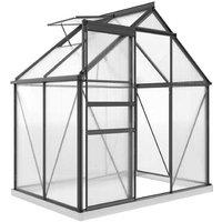 192.5 x 131cm Walk-In Polycarbonate Greenhouse Storage Shed - Aluminium Frame, Weatherproof Panels