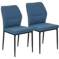 Set of 2 Velvet Dining Chairs - Curved Back, Armless, Modern Steel Legs