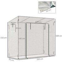 200x76x168cm Walk-In Steel Frame Greenhouse - Portable Outdoor Plant Shelter