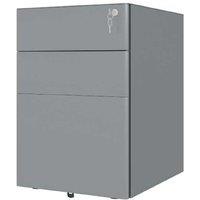 Steel Lockable 3-Drawer Filing Cabinet - Metal, Rolling, A4/Legal, Space-Saving Office Storage