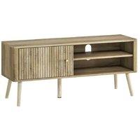 Oak TV Stand Cabinet with Storage - Contemporary, Space-Saving, for TVs up to 55"